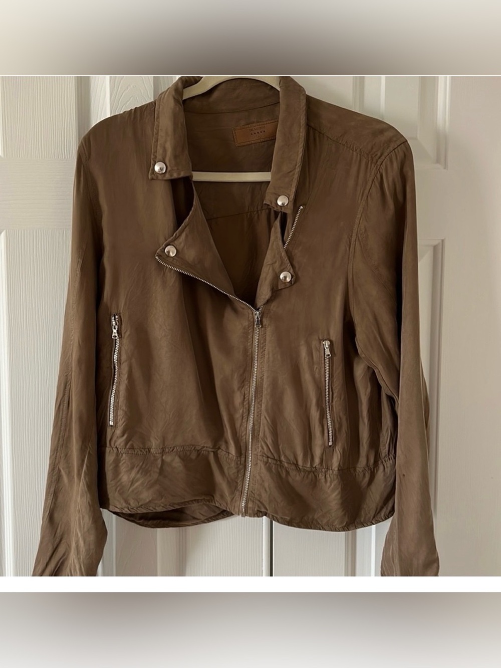 BLANK NYC Women's Brown Lightweight Moto Jacket- M